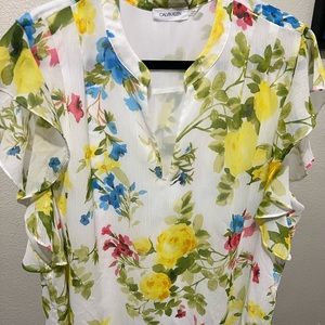 Calvin Klein spring flowy top 3x gently used
